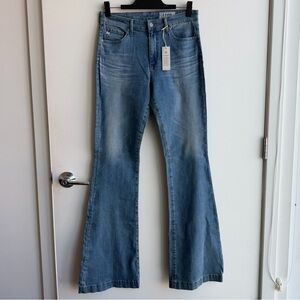 AG Adriano Goldschmied The Janis High Rise Flare 15 Year Lead Blue Aged NWT 30